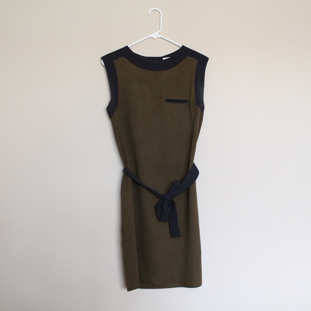 Lacoste Olive Green Sporty Chic Shift Dress